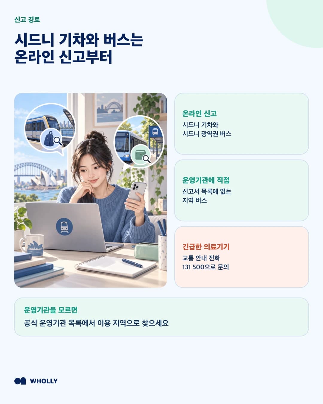 시드니 기차와 버스의 올바른 분실물 신고 경로를 고르는 방법